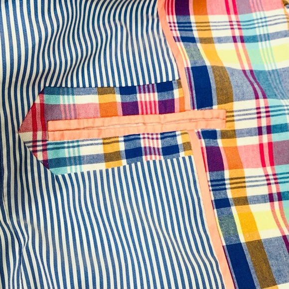 J Crew Women Size 2 Regent Blazer Pastel Plaid Ruffle Lined One Button Preppy - Picture 9 of 15